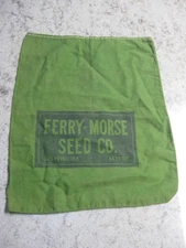 VINTAGE FERRY-MORSE SEED CO. SAN FRAN. DETROIT CLOTH SEED BAG 13 1/2"x 16 1/2"