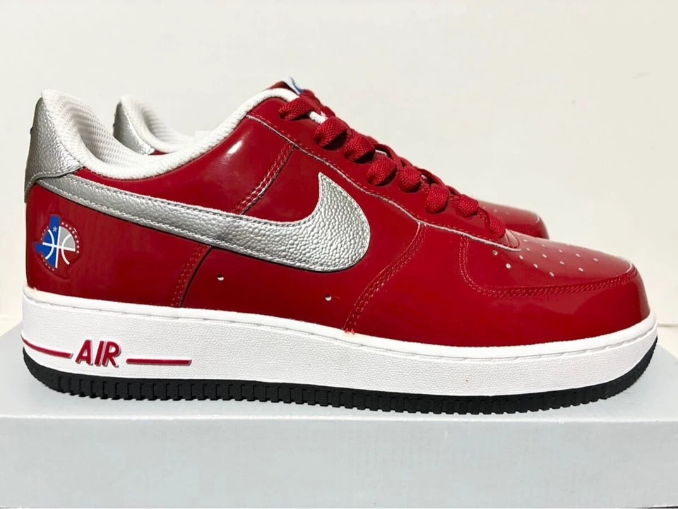 Deadstock 2009 Nike Air Force 1 '07 Vrsty Red Mtllc Slvr-Wht-Blk 315122-602 Us10 - Image 4 of 4