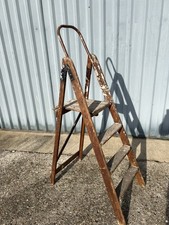 Vintage Retro Wooden Painters Folding Steps - DIY DISPLAY PAINT SPLATTERED