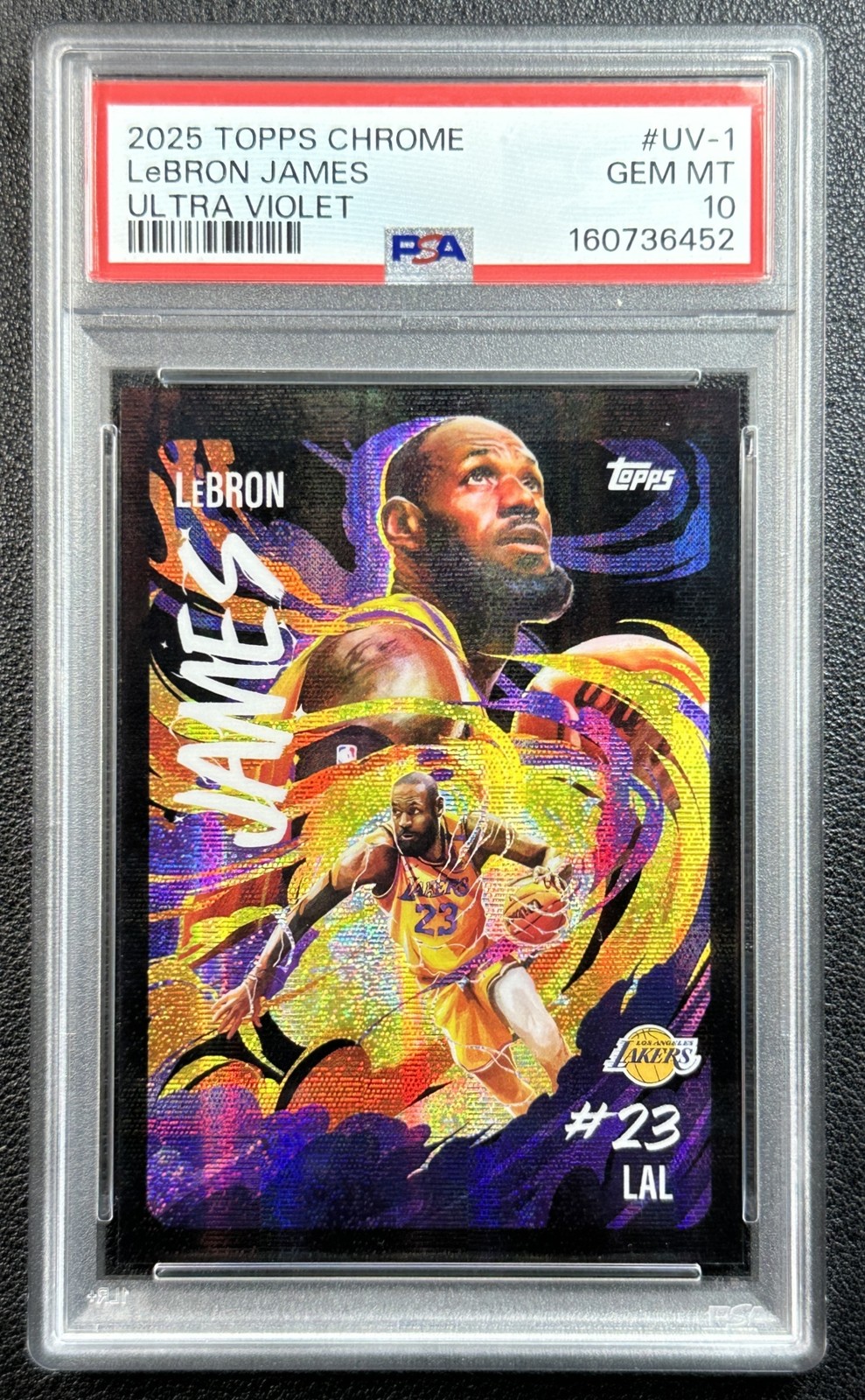 LEBRON JAMES PSA 10 2025-26 TOPPS CHROME #UV-1 ULTRA VIOLET SSP LAKERS GEM MINT