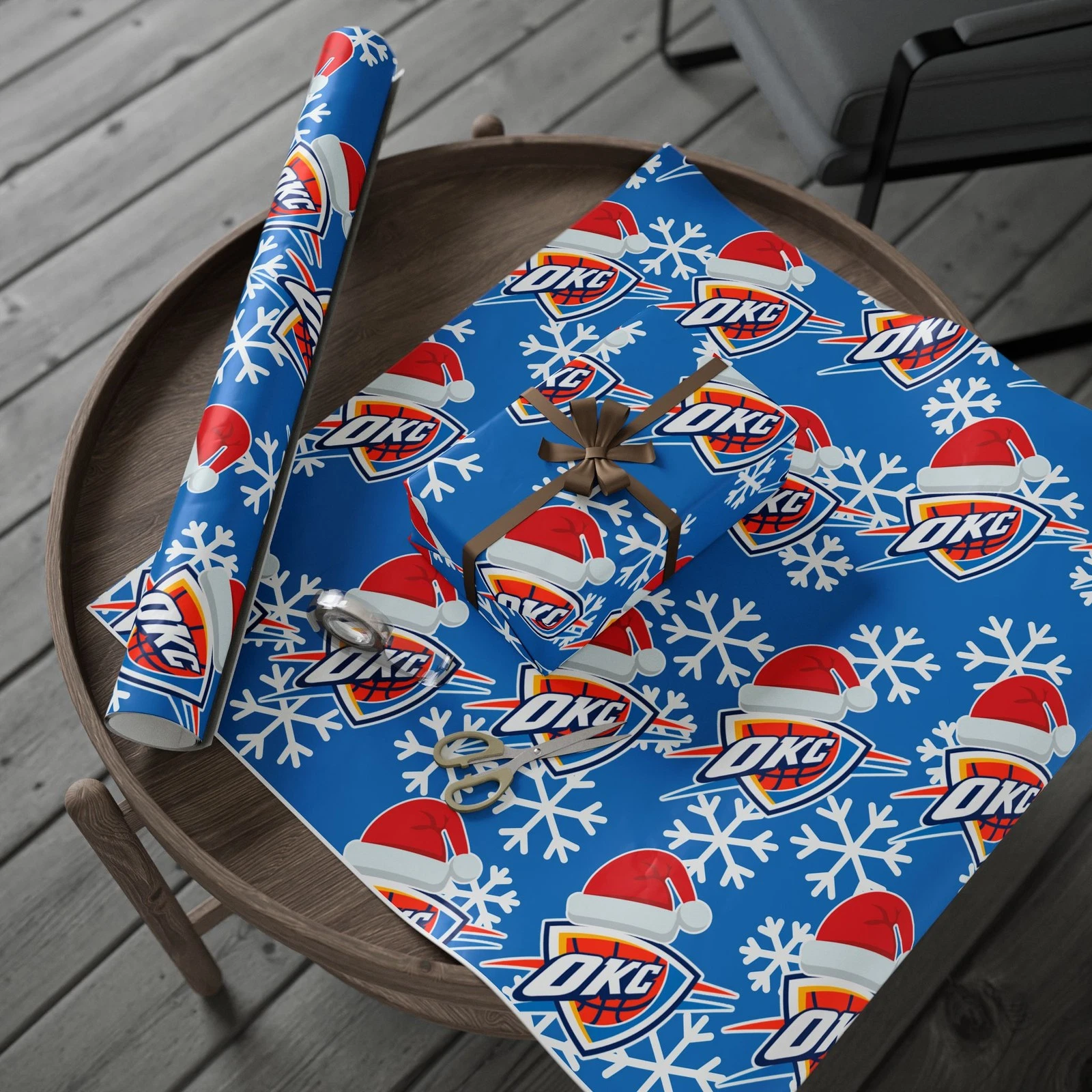 Oklahoma City Thunder Gift Wrapping Paper for Holidays Christmas