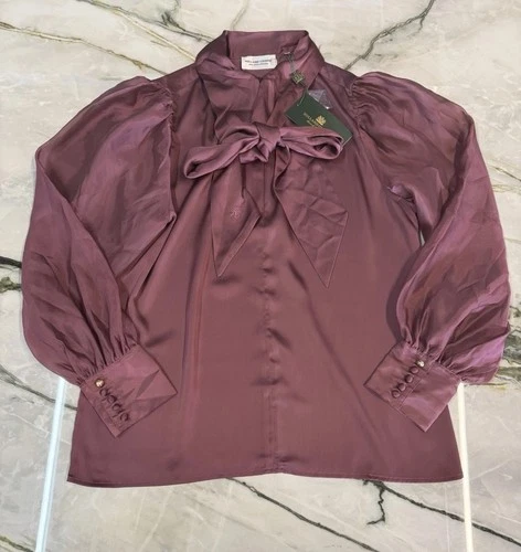 Holland Cooper Ariella Blouse Berry Women’s UK12 New With Tags