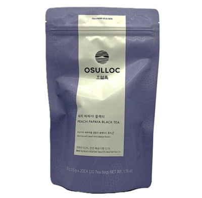 OSULLOC Peach Papaya Black Tea Pyramid Bags 2.5g 20 Bags 1 Pack