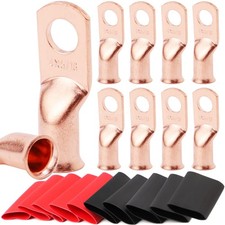 10  4 AWG 5/16" Battery Cable Lugs Wire Lugs Ring Terminal Connectors Ends Crimp