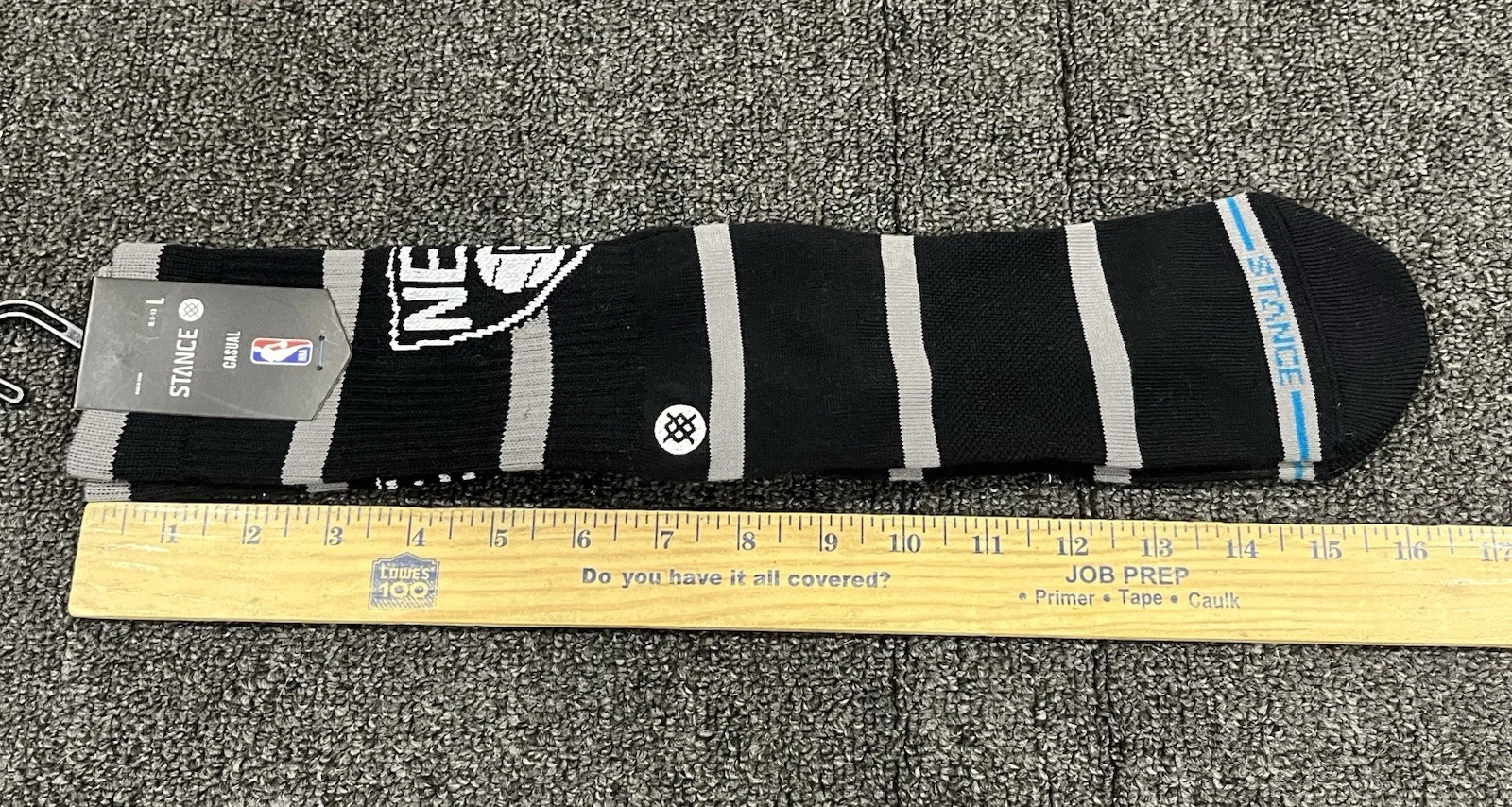 New! Stance Crew Socks NBA Brooklyn Nets Size Large Color Black