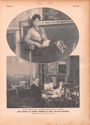 Hugo von Radolin und Ehefrau Gräfin Johanna von Oppersdorff - 1908 ~21x29cm