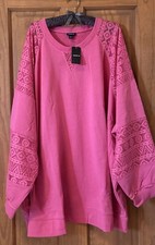 TORRID SWEATSHIRT CROCHET FRENCH TERRY LONG SLEEVE SWEATER 6 6X 6XL 30 NEW