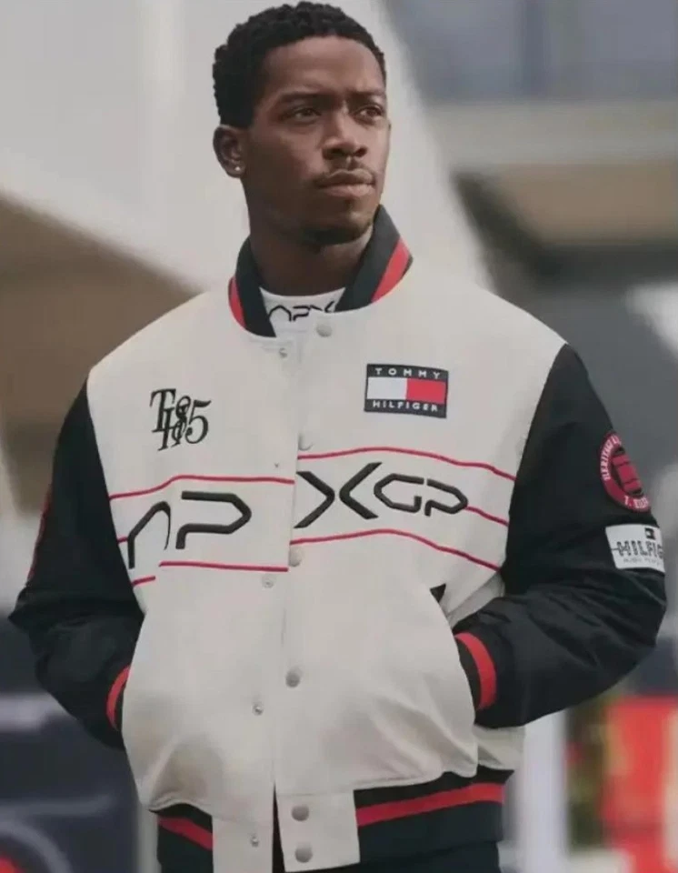 F1 Tommy Hilfiger APXGP Striped Letterman Racing Jacket free (balaclava) - Image 3 of 4