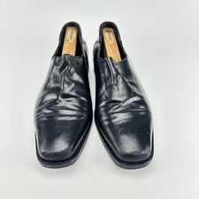 Donald J Pliner Rex Black Nappa Leather Slip On Loafer Men 9 Italy