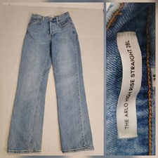Denim Forum Aritzia Jeans Sz 25 The Arlo Hi-Rise Straight Leg Stretch Button Fly