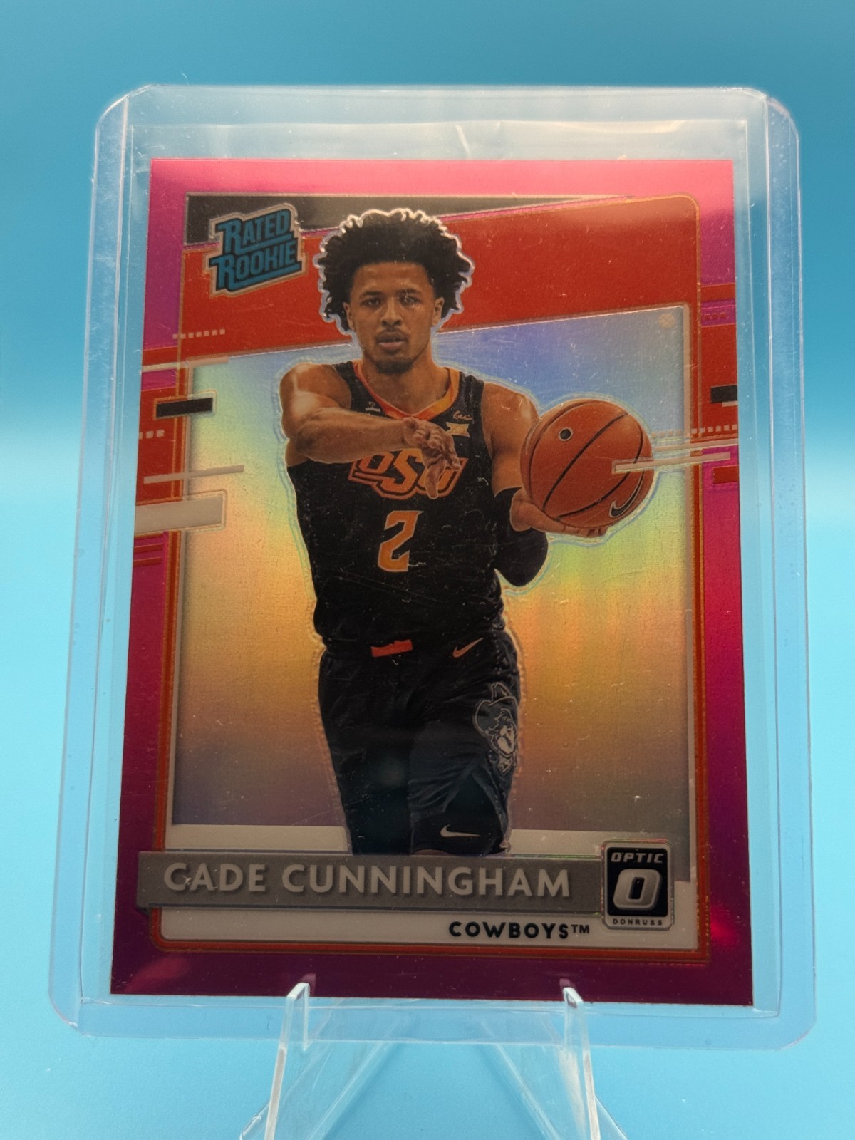 2021-22 Panini Chronicles Donruss Optic Cade Cunningham #201 Pink Rookie OSU