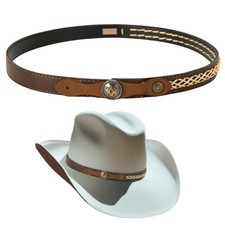 Hat Bands Cowboy Cowgirl Western Accessories Men Women Leather Style Belt Band