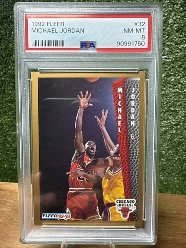 1992 Fleer #32 Michael Jordan PSA 8 NM-MT Chicago Bulls HOF GOAT 🔥🔥 Basketball