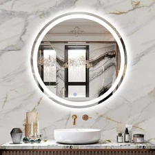 24" LED Bathroom Mirror round Vanity Mirror, Anti-Fog, Dimmable, 3 Color Tempera