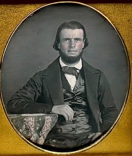 1/6th Plate Daguerreotype Bearded Man Full Leatherette Case Resealed