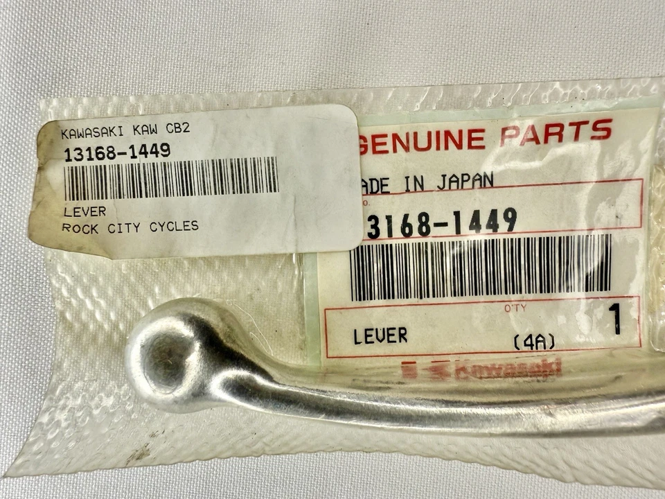 Palanca de freno de embrague Kawasaki OEM 13168-1449 NUEVO DE STOCK genuino Japón modelos KE KZ KD KH Foto 3 de 3