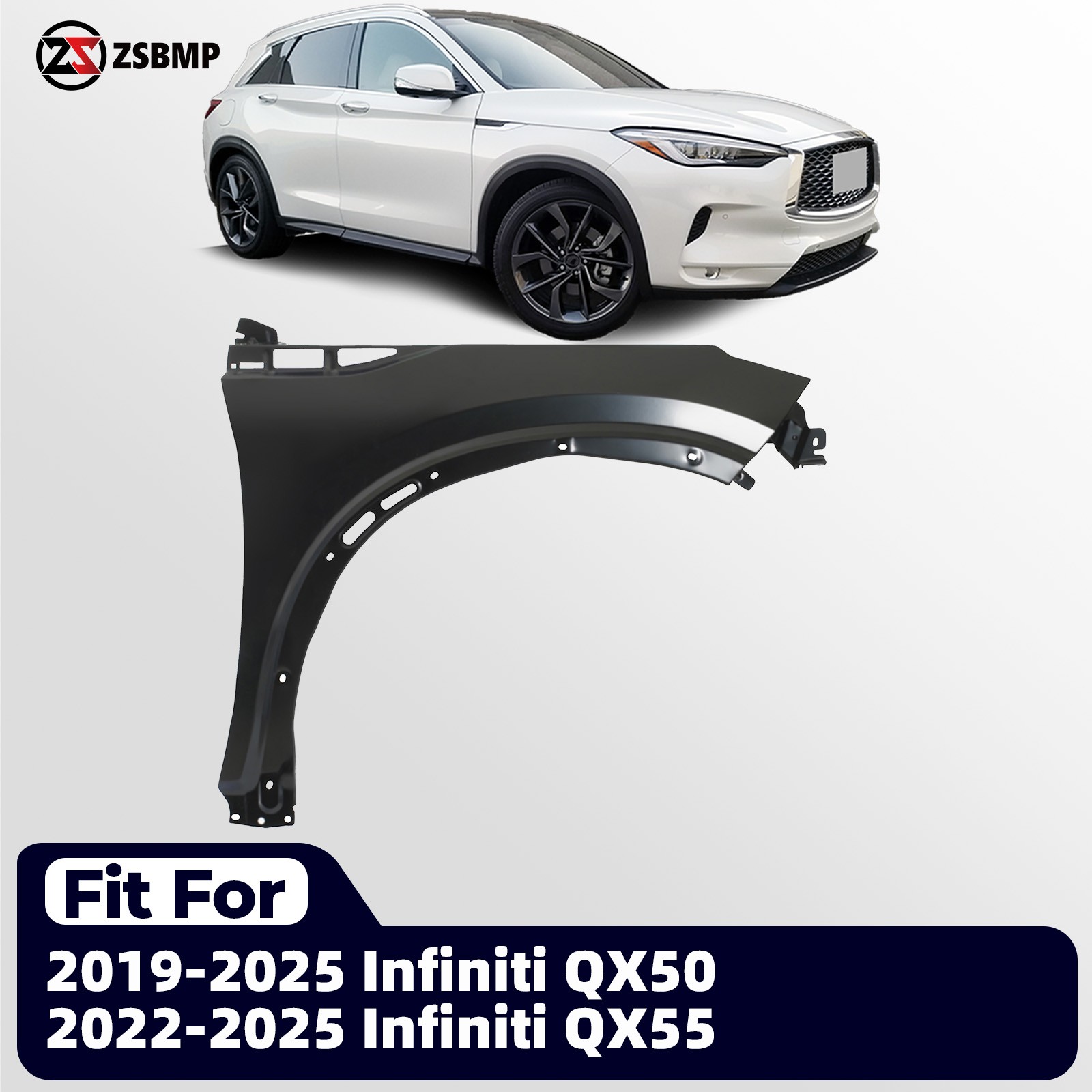For 2019-2025 Infiniti QX50 QX55 Passenger Side Fender Cover Panel FCA005NAMA