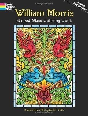 WILLIAM MORRIS STAINED GLASS COLORING BOOK BY WILLIAM *Excellent Condition*