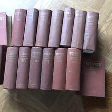 1949-1964 Wisden Cricketers Almanack Hardback Set (15 Books)