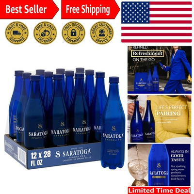 #ad Cobalt Blue Sparkling Water Bottles 12 Pack – Calorie Free 28 Fl Oz Refreshment $29.99
