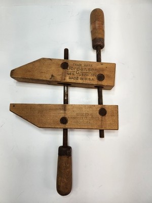 Primitive Old Jorgensen USA Antique Wood Carpenters Clamp