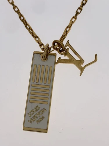 LOUIS VUITTON（LV） Collana LOUIS VUITTON Corie Damier metallo bianco GLD top unisex M69472 usata