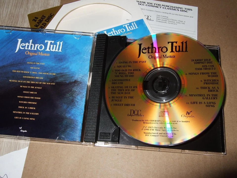 JETHRO TULL : ORIGINAL MASTERS 24KT GOLD CD BOX 1998 DCC GZS-1126 USA +DCC CARD - Bild 3 von 3