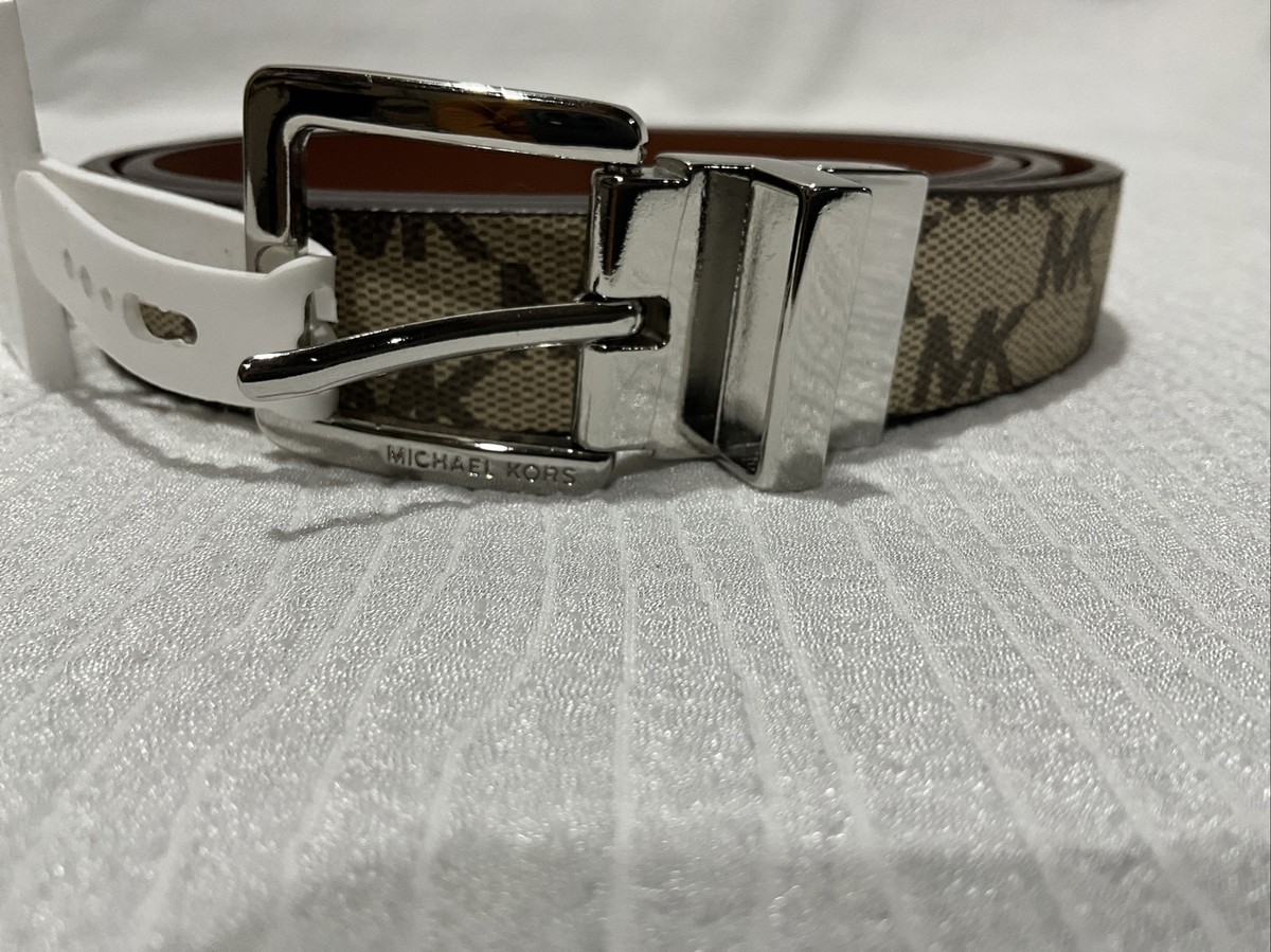 Michael Kors Brown Reversible Belt 552809C ❤️MICHAEL KORS Brown Signature MK Pattern Reversible Belt  main image 2