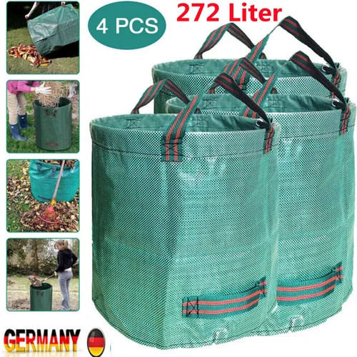 4x 272 Liter Gartensack Set Laubsack Rasensack Gartenabfallsack Gartentasche XXL - Bild 1 von 16