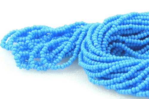 Cuentas de semillas de vidrio checas talla 10/0 ""TERRA PERLA AZUL CARIBE OPACO"" 1 Hank - Imagen 3 de 4