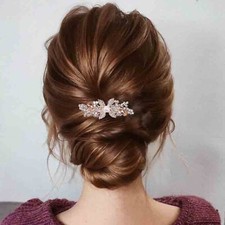 Pearl Crystal Wedding Hair Clip Barrette Gold Rhinestone Hair Barrette Clips ...