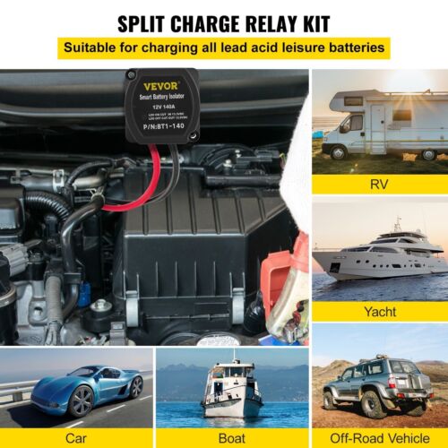 Kit de relé de carga dividida; 6mtr 12V; Kit aislador automático de batería doble con 140AMP - Imagen 2 de 6
