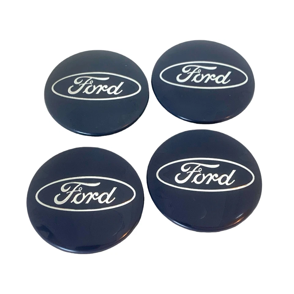Juego de tapacubos centrales de rueda azul para Ford - 4 piezas tapacubos cubiertas de llanta Foto 2 de 4