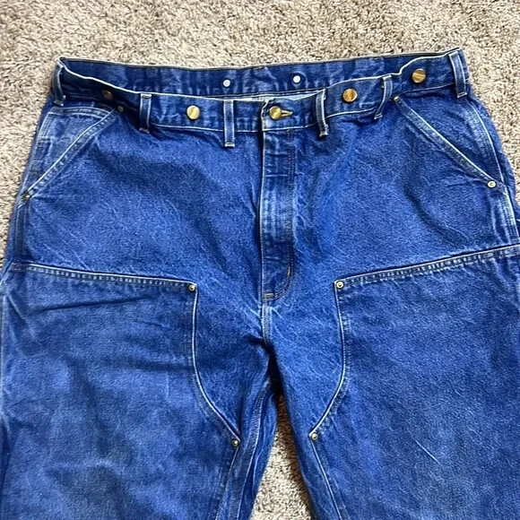 Carhartt B07 DNM Double Knee Jeans Mens Size 44x32 Blue