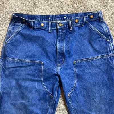 Carhartt B07 DNM Double Knee Jeans Mens Size 44x32 Blue