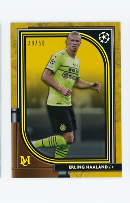 2021-22 Erling Haaland Topps Museum Collection Gold Borussia Dortmund Card 39/50