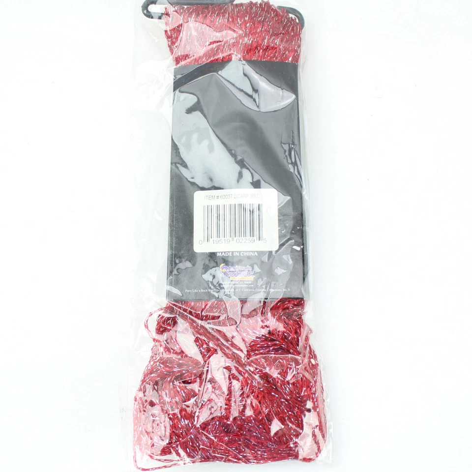 Accesorio Disfraz Rockstar 72" Bufanda Flecos Plata Rojo Novedad Foto 3 de 4