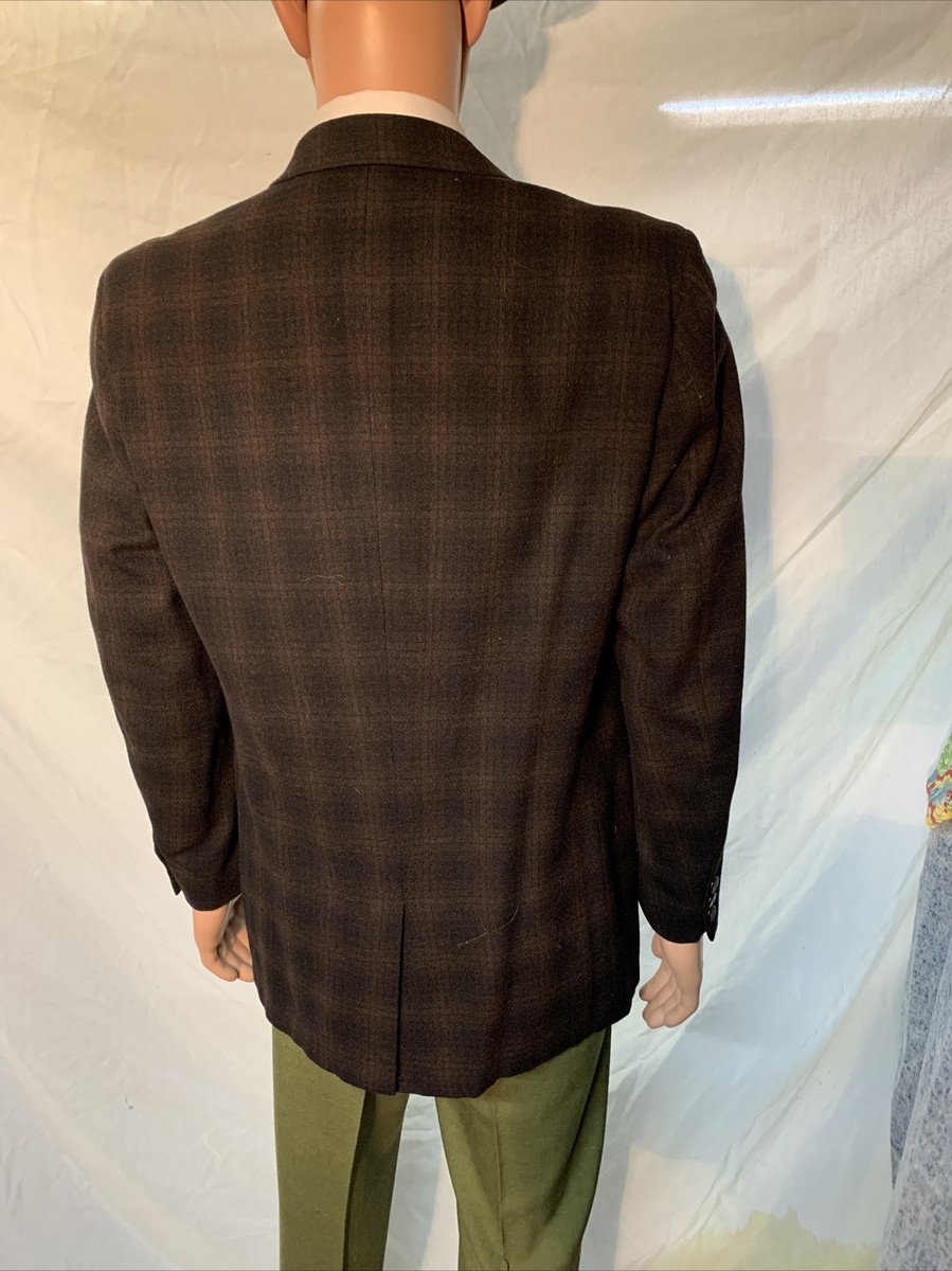 Vintage 1950s Curlee Clothes Black Brown 3 Button Wool Sport