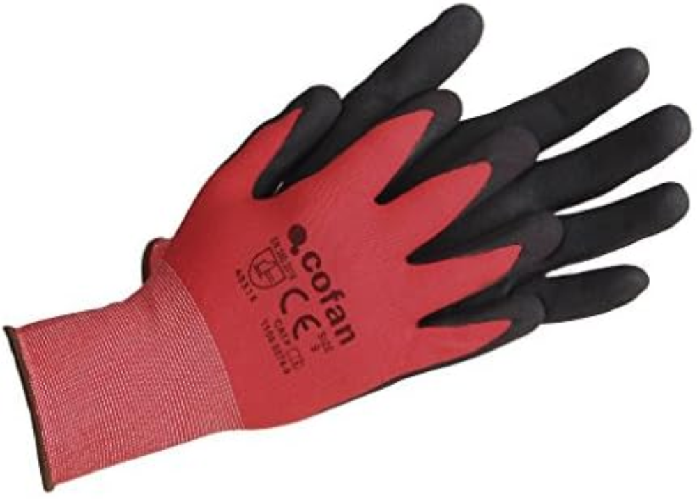 GUANTE IMPREGNADO SANDY COATED ROJO/NEGRO TALLA 10 - Unid: 12