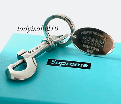 Return To Tiffany & Co. Supreme Oval Tag Keyring Key Ring 925