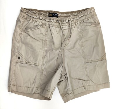 Lee Women's Relaxed Fit Mid Rise Light Khaki Brown Short Size 8M