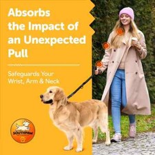 Shock Absorbing Tactical Bungee Dog Leash with Seatbelt Buckle Red