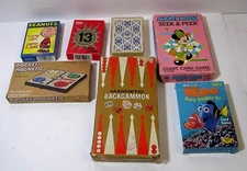 Vintage Mixed Lot of 7 Card and Travel Games Peanuts Mickey Mouse Backgammon