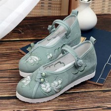Ancient Hanfu women round head shoes embroidered shoes old Beijing cloth shoes