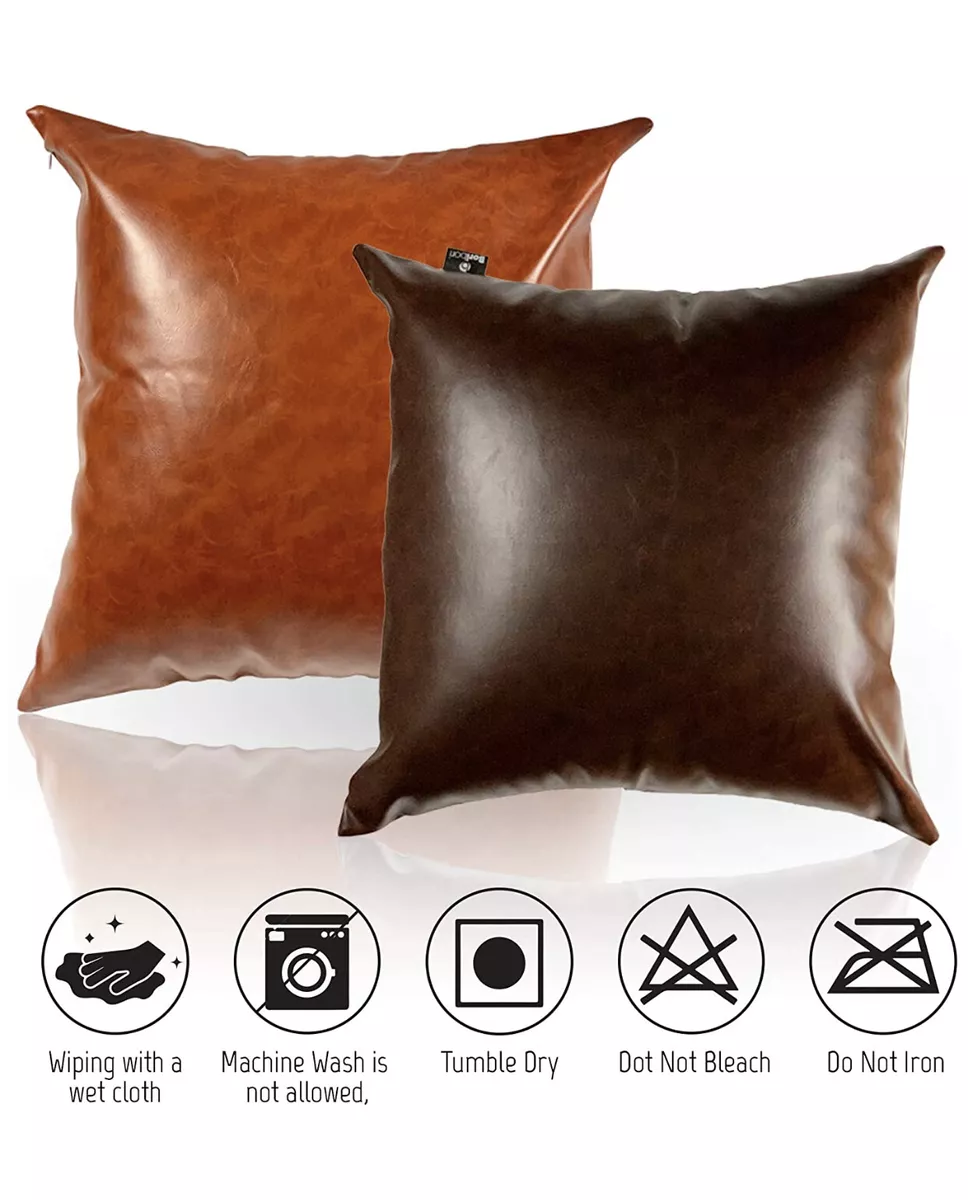 Leather Pillow Cover, 18x18 Pillow Covers, Leather Lumbar Pillow