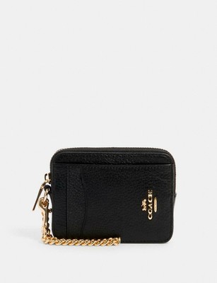 coach card holder black