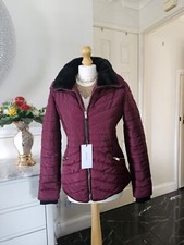 Bellfield Fur Trim Burgundy Puffer Jacket Size 12