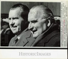 1973 Press Photo Presidents Nixon and Pompidou meet In Reykjavik, Iceland.
