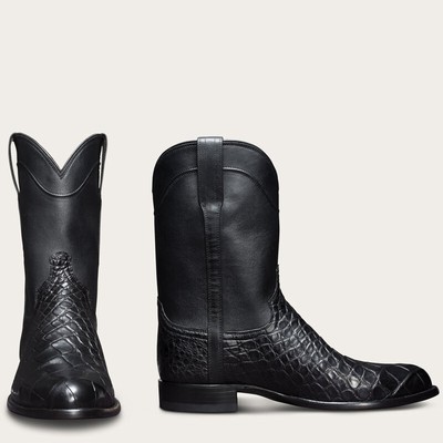 Western Cowboy Booties Leather Pull On Mid Calf Boots Fashion Party Shoes Mens