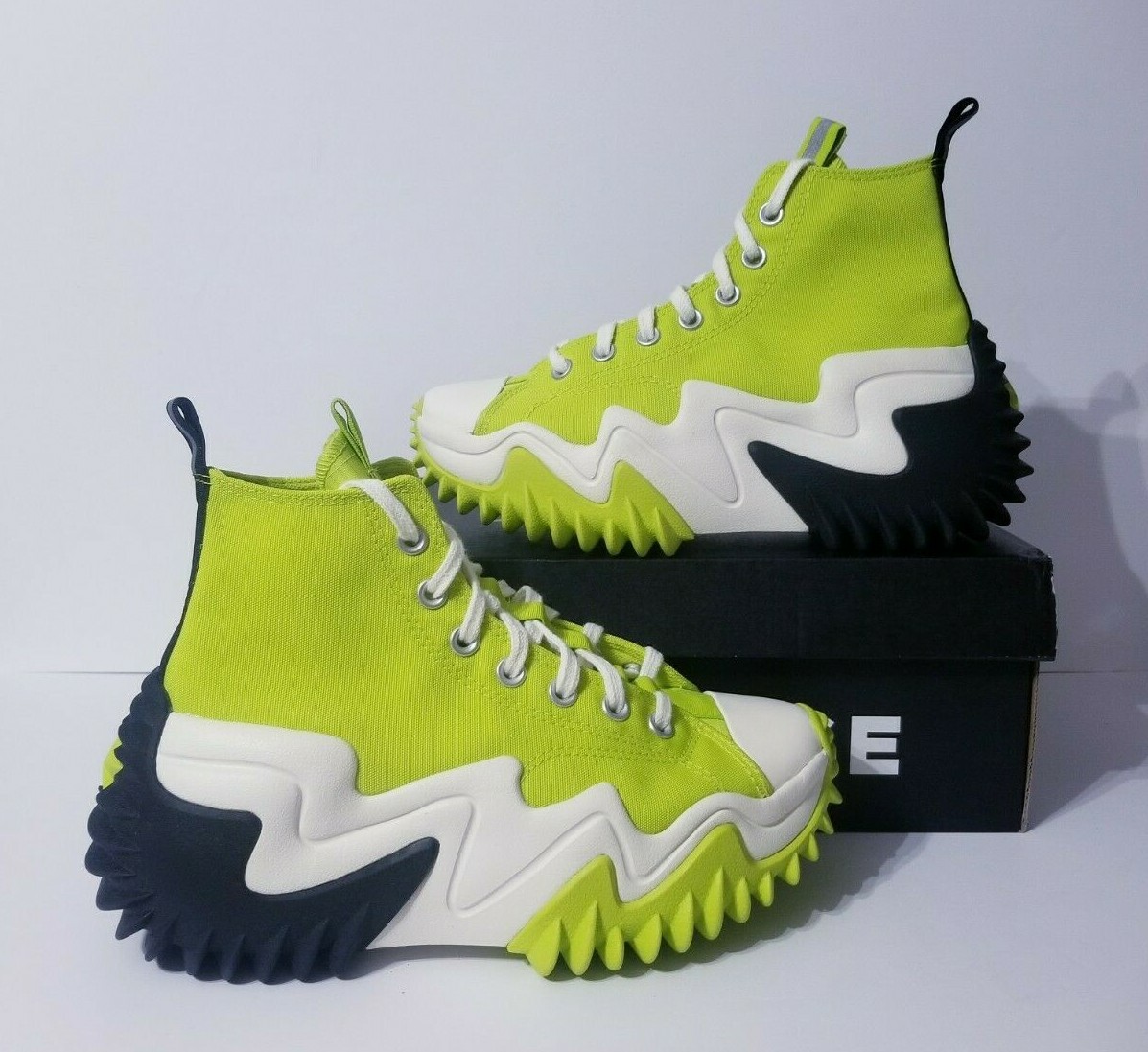 lime green run star motion converse